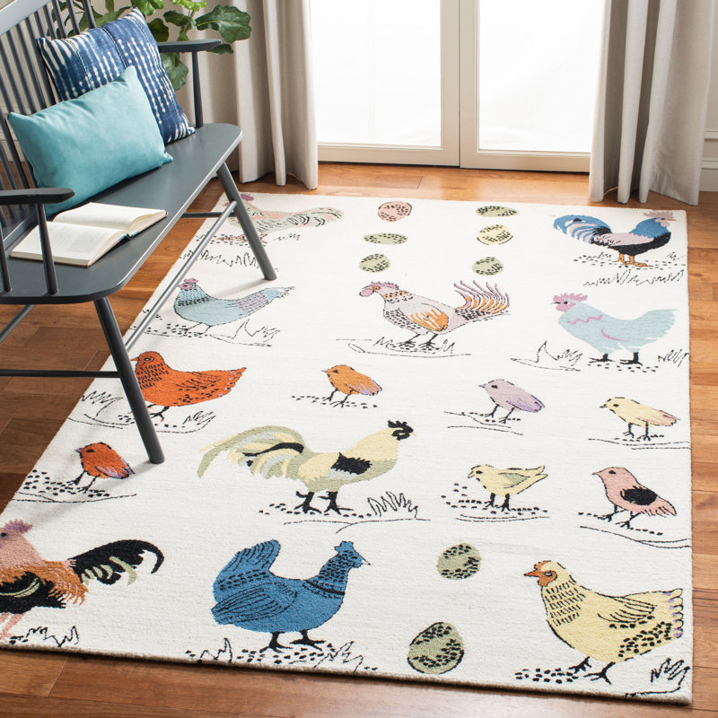 Braswell Novelty Hand Tufted Wool And Cotton With Latex Rug, Rectangle 5' x 8'