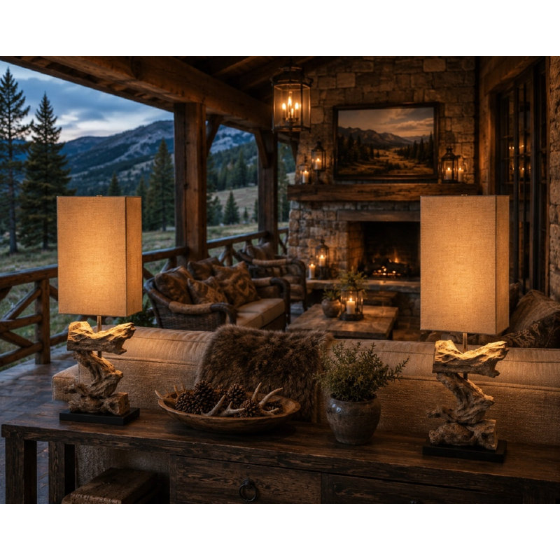 Driftwood Cove Teak Accent Lamp