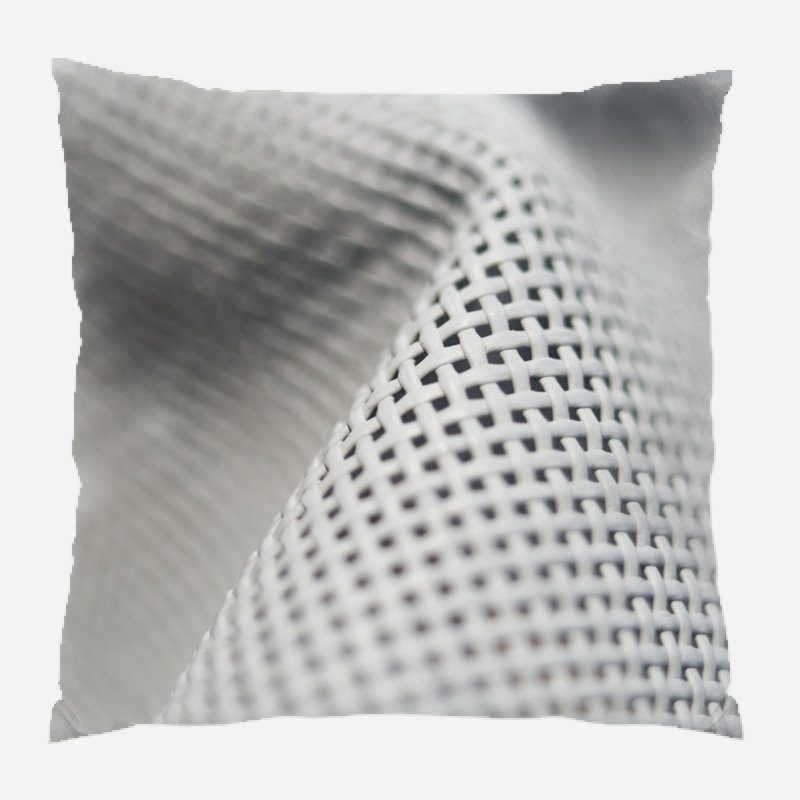 Fabric Geometric Microsuede Reversible Throw Pillow