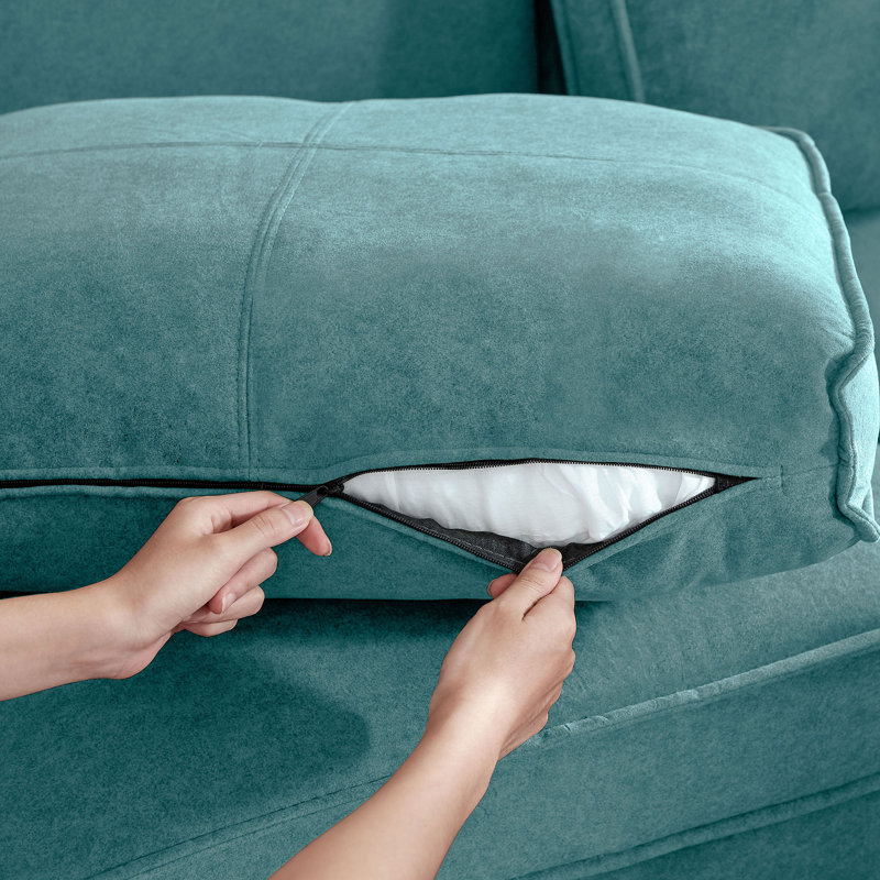 117.3" Large Sized 6 Seaters Storage Modular Sectional Sofa with Multiple Combination, Green Foam Padding
