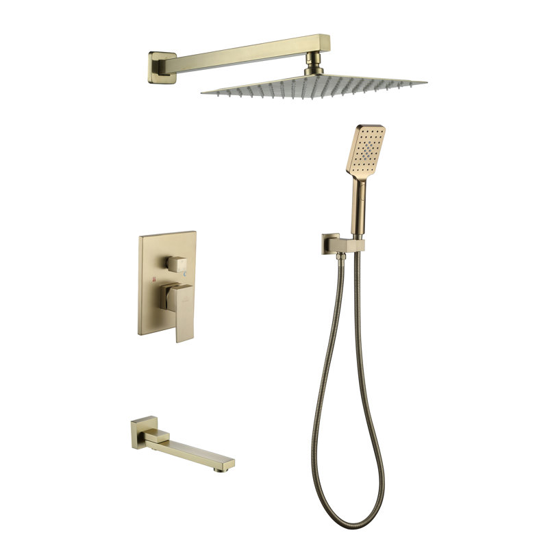 All-In-One Kit with Rough in-Valve, Brushed Gold