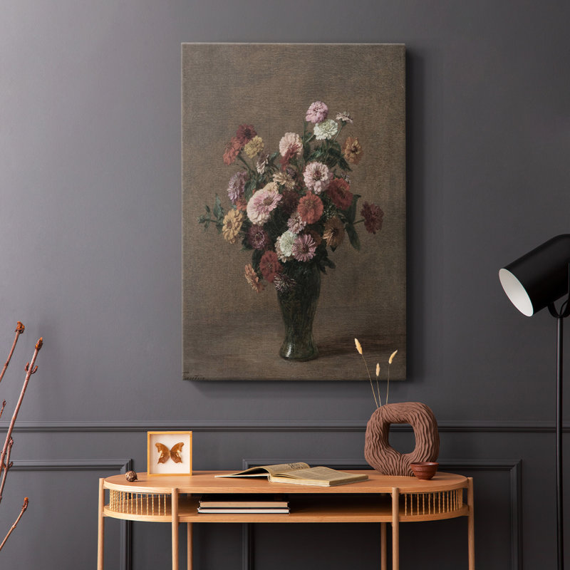 Imprimé floral rétro CXIX - galerie enveloppée Cavas, H 12 po x l 8 po