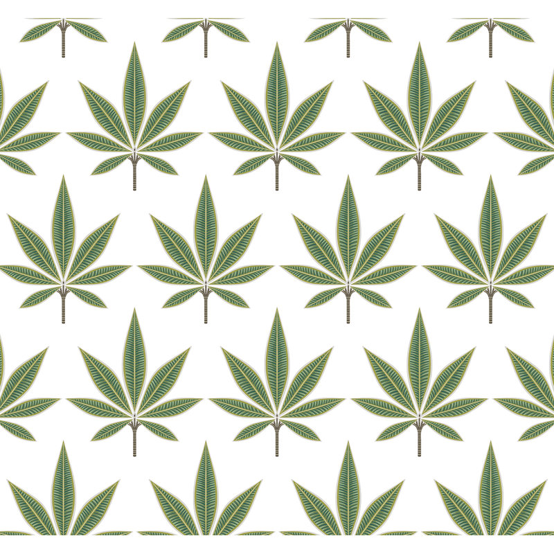 Rouleau de fleurs Addilyne, Vert/blanc