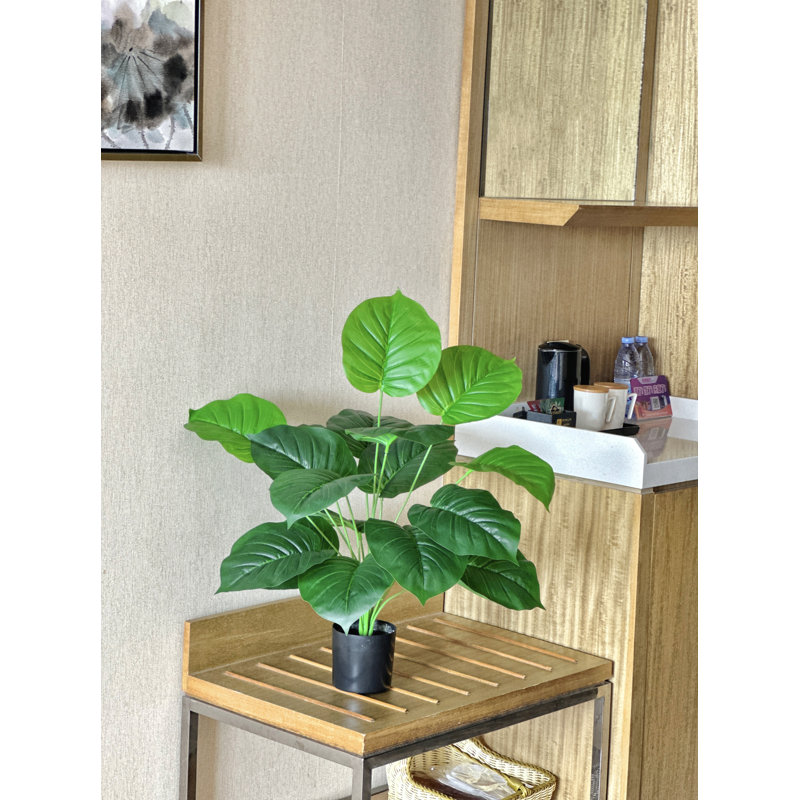 Primrue 31.5 in Pothos Faux Tree Devil's Ivy Scindapsus Aureus In Black Pot, 2