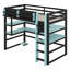 Wood Loft Bed With Desk,Side Storage Rack,Multi-Storage Shelves And RGB Light-2099616465-2099616467