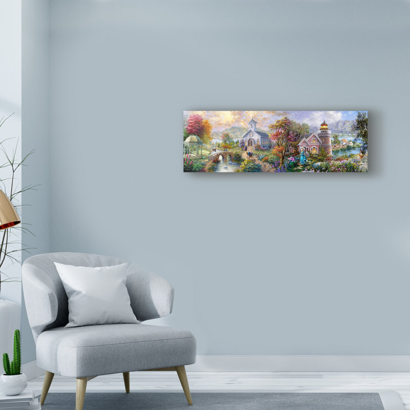 «Sunday Morning in Spring» par Nicky Boehme - reproduction d'art sur toile tendue, H 10 po x l 32 po x P 2 po