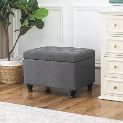 24 Inches Upholstered Storage Ottoman
