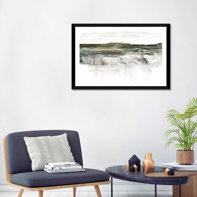 Impression de rivière Flow par Carol Robinson, Papier encadré noir, Blanc, H 24 po x l 32 po x P 1 po