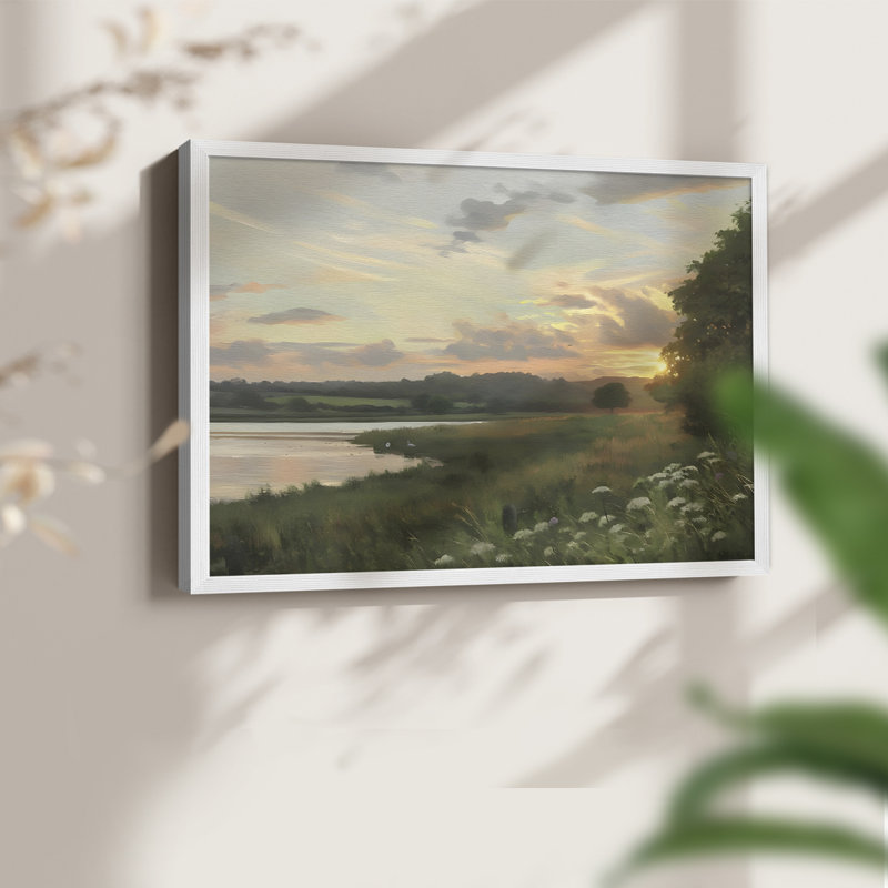 Paysages rétro-DCCCLV-impression encadrée - réaménageable, H 11 po x l 14 po, Blanc