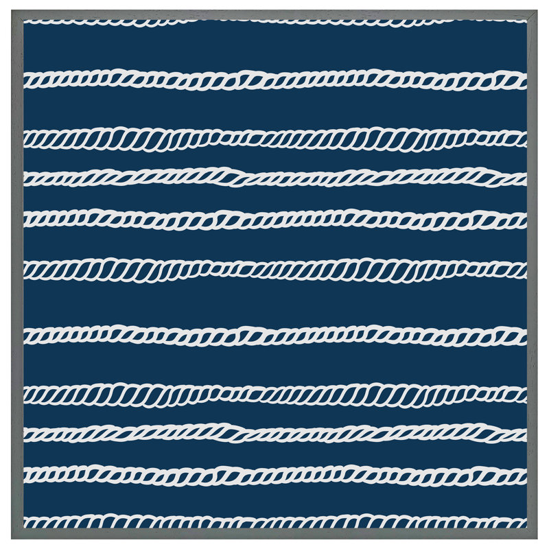 Eastborough White Rope - Single Picture Frame Print, 41cm H x 41cm W x 4cm D, Grey Framed