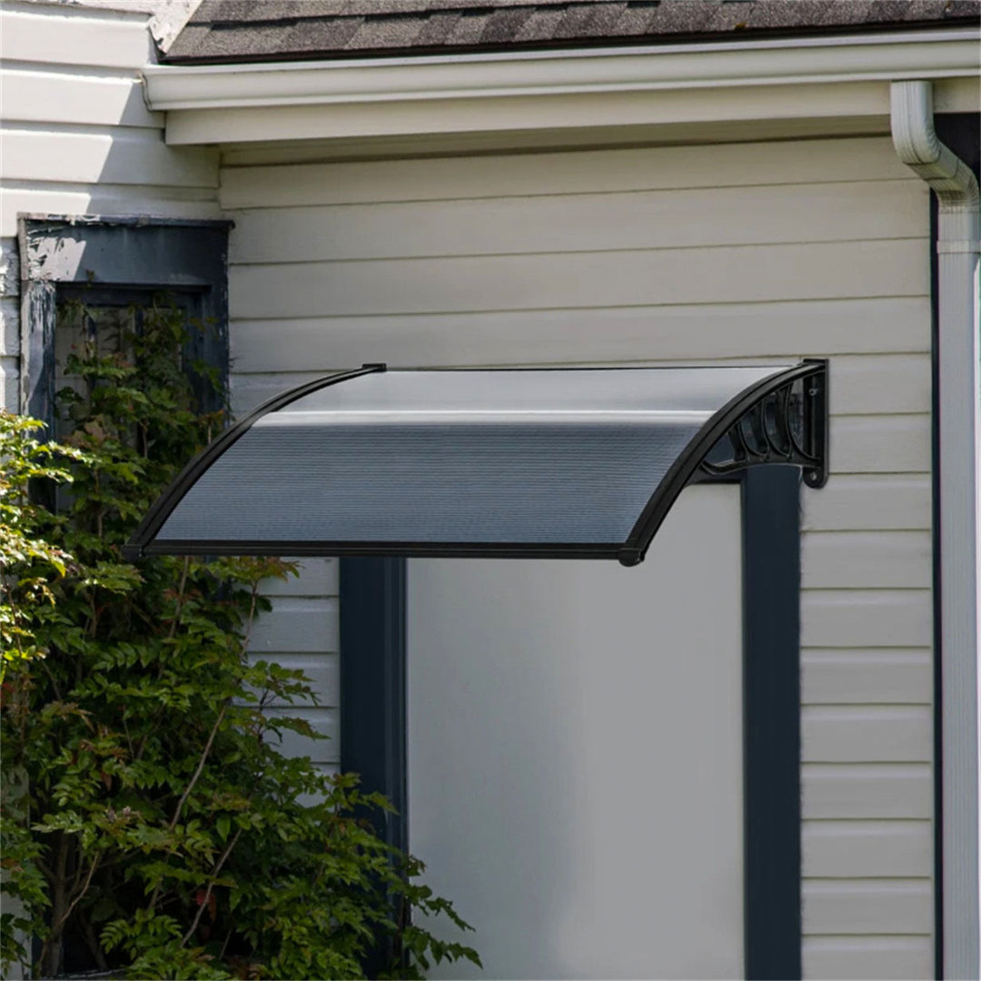 Dakota Fields 75cm W x 100cm D Plastic Cover Retractable Door / Window Awning