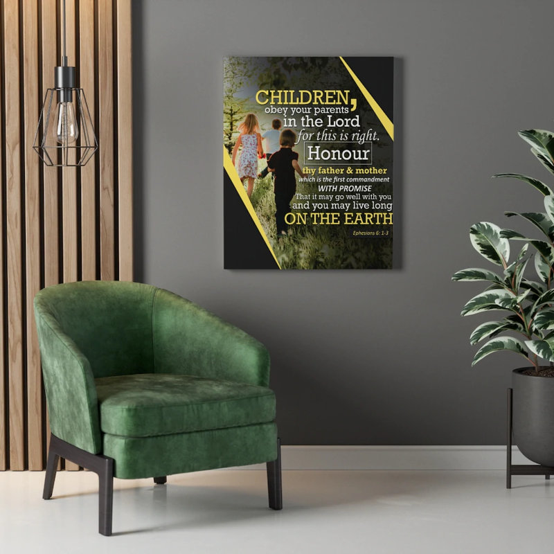 Obey Your Parents - Wrapped Canvas Print, 16" H x 12" W x 1.25" D