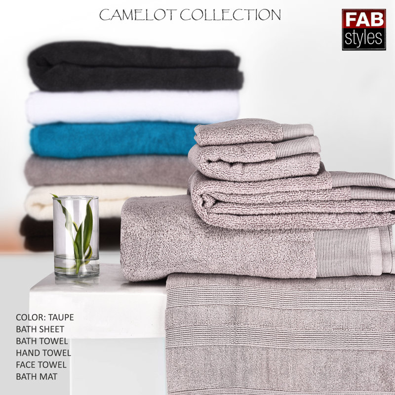 Ensemble de serviettes 6 pièces 100% coton Danielburnham, Taupe