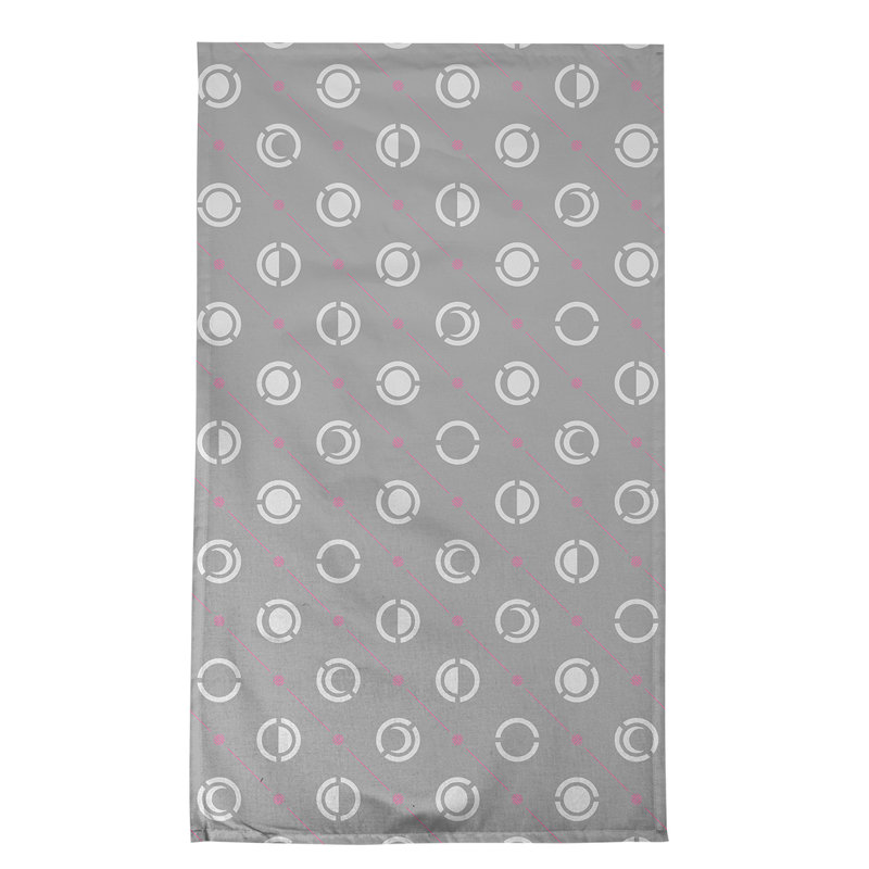 Torchon Moon phases, Gris / Rose, Polyester sergé