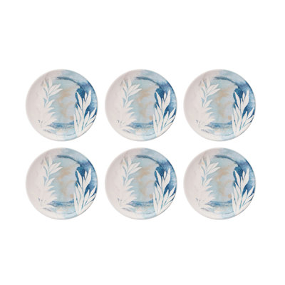 Ensemble d'assiettes à dessert élégantes (6 pièces), 100% céramique, 7,6 x 7,6 x 0,8 pouces | Va au lave-vaisselle et au micro-ondes | Parfait pour servir des gâteaux, des pâtisseries et des desserts | Ajout élégant à votre collection de vaissel