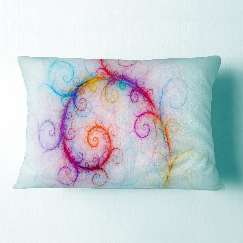 Abstract Beautiful Fractal Pattern Lumbar Pillow, Pink