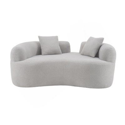 Causeuse incurvée à compression complète de 66,93 pouces, tissu en velours de peluche, canapé compact sans assemblage pour petits espaces, capacité de 350 lb