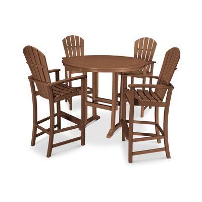 POLYWOOD Palm Coast 5-Piece Round Bar Set