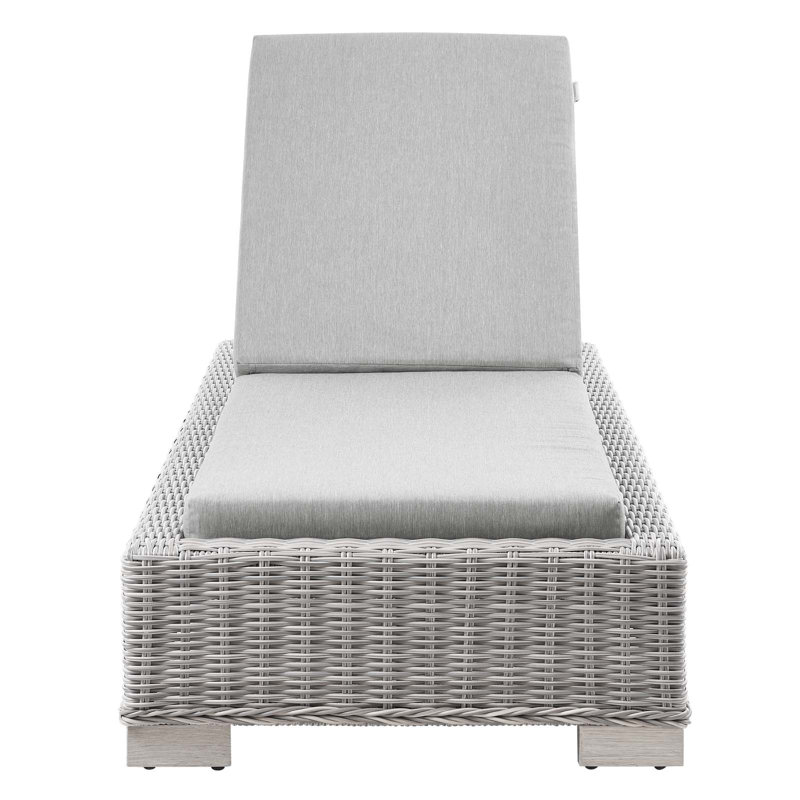 Chaise longue d'extérieur en rotin Modway Conway, gris