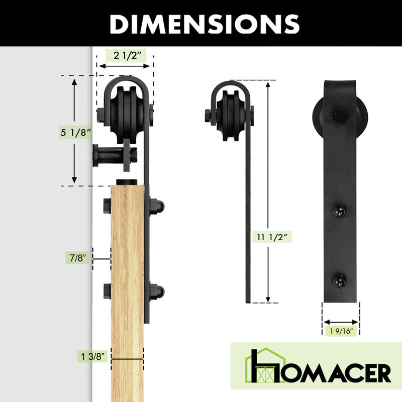 Homacer 84in/80in High Paneled Wood Unfinished Barn Door With Installation Hardware Kit, Door Handle And Soft Close