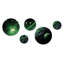 «Green and White Cosmos Explosion II», ensemble d'art mural rond sur 5