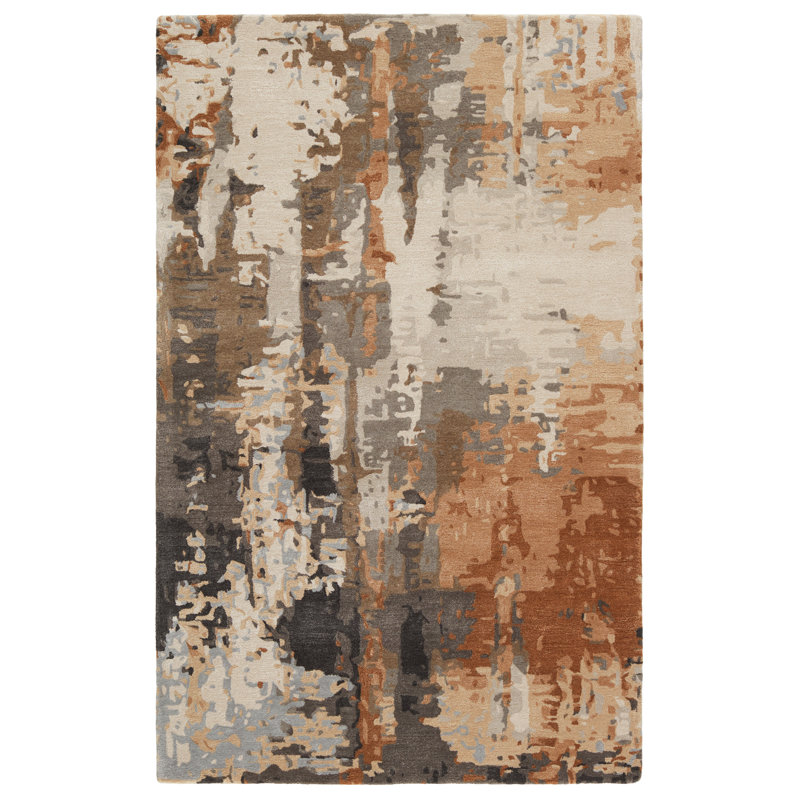 Tapis gris / taupe / ivoire touffeté à la main Marasco, Rectangle 5 pi x 8 pi