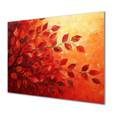 Autumn Sunset Maple Leaf I - Leaves Metal Print
