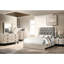 Grand lit pour chambre à coucher, tête de lit grise, finition crème, lit moderne en bois d'hévéa stable, style-2054162983