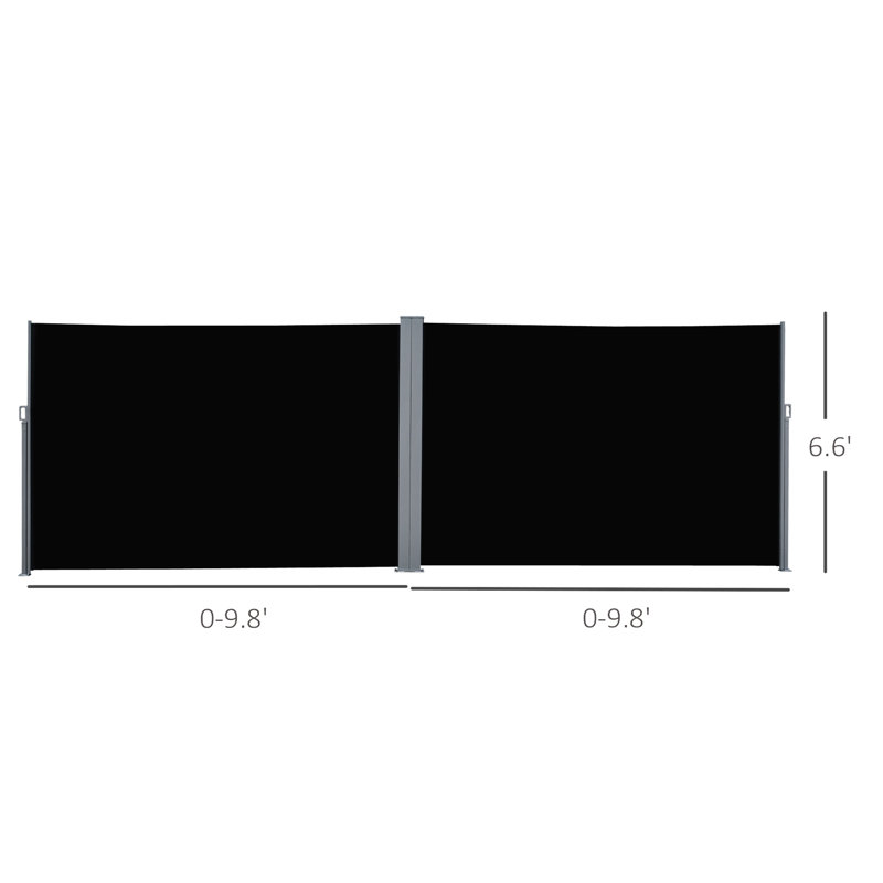 Auvent de maison double rétractable 20 '- écran de protection et support en acier, fabrication automatique à enroulement