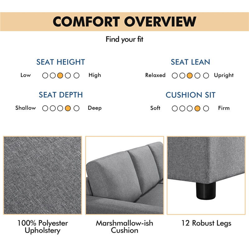 Ebern Designs Daizha 2 - Piece Upholstered Corner Sofa & Reviews ...