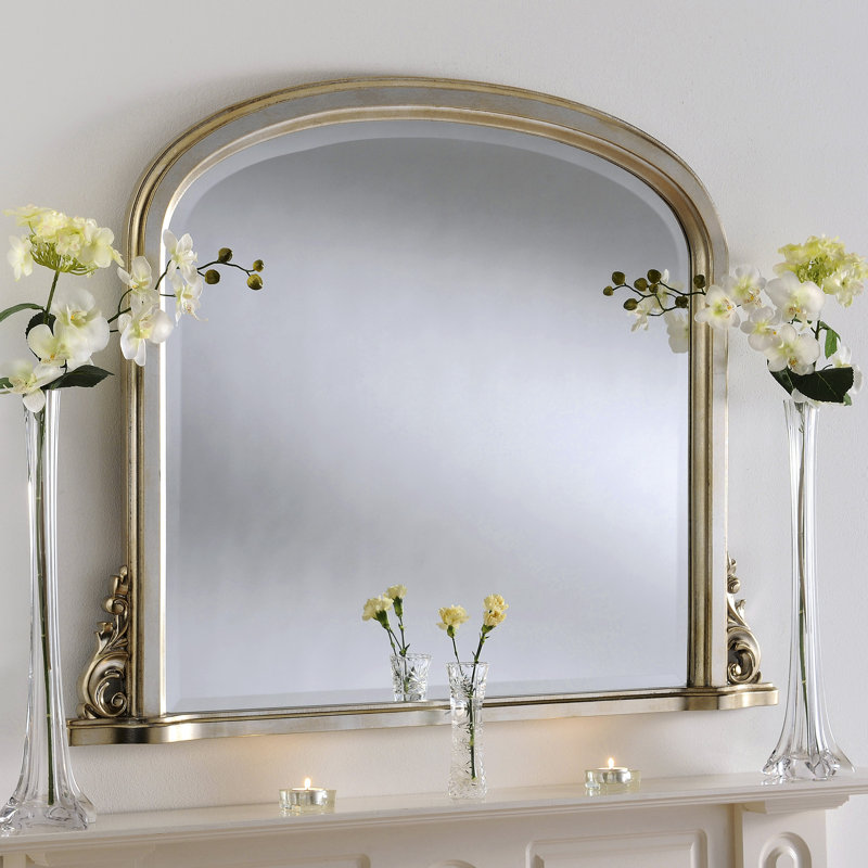 Barile Wood Wall Mirror, Silver, 74cm H x 102cm W