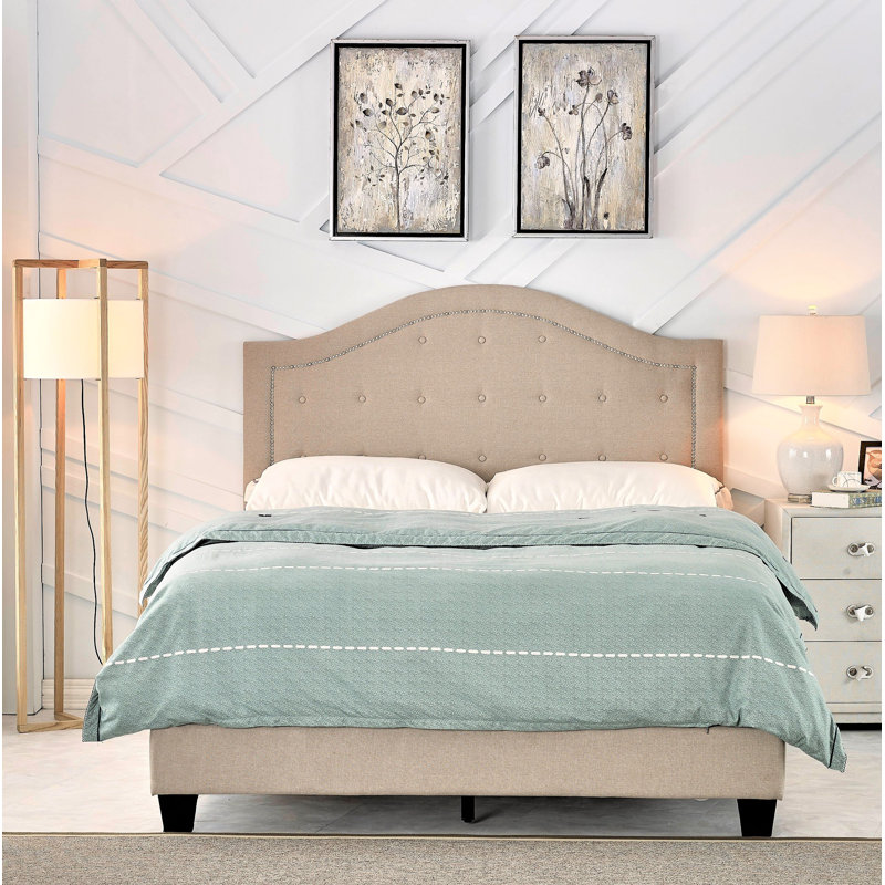 Minhquan Upholstered Standard Bed, Gray, Full