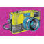 Colourful Retro Camera Framed Canvas | Yellow Hobbies Decor