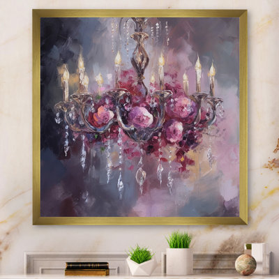 Elegant Floral Chandelier I - Chandelier Wall Art