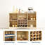 Armoire à vin 47 po cannelée - rangement pour 12 bouteilles et 9 verres, buffet pour le salon, la salle à manger, la station café