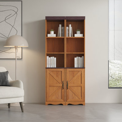 70.86" Tall Free Combination Wood Storage Cabinet, Free-Standing Cube Cabinet with 5 Shelves, Living room Bookcase, Bedroom Display Cabinet Bookshelf, DIY Combination To Two Or More PCS Set
