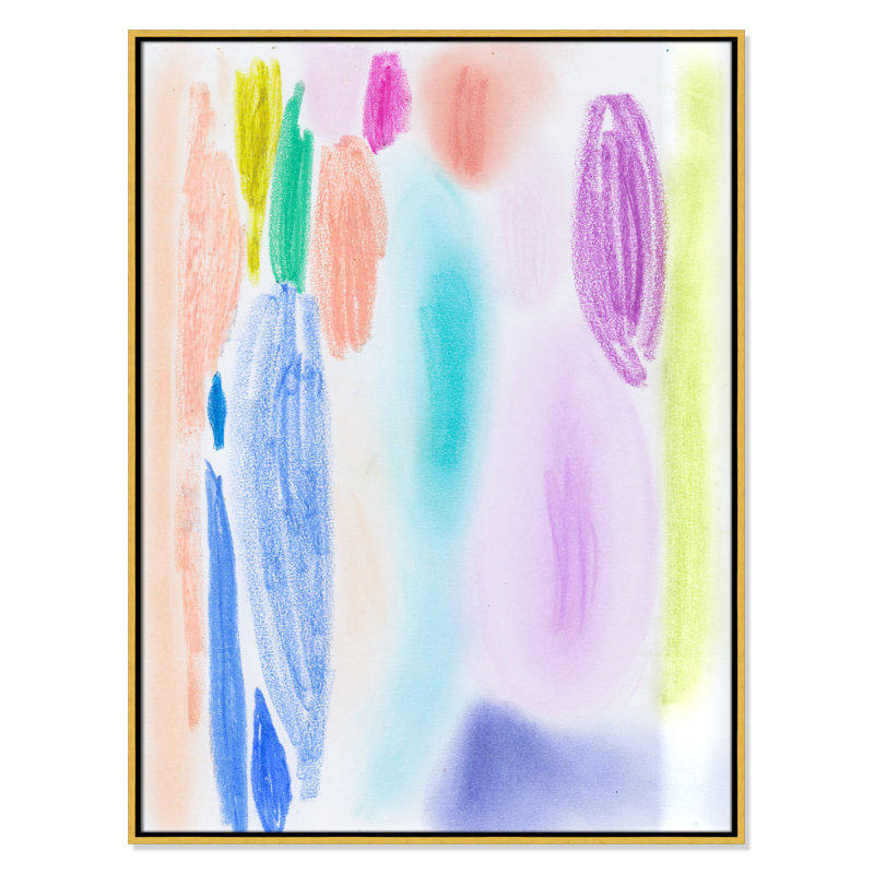 «Vivid Space II» par Bea Dina, Toile avec cadre flottant or, Pas de tapis, H 41,5 po x l 31,5 po x P 2 po