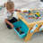 Building Bricks Play N Store Wooden Table with 200+ Bricks, Natural