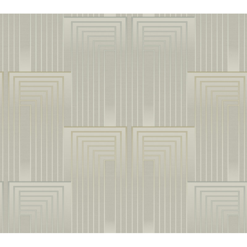 Geometric Metallic Wallpaper Roll by Candice Olson, Taupe/Pearl