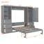 Grand lit escamotable mural avec placard, tiroirs et tablettes