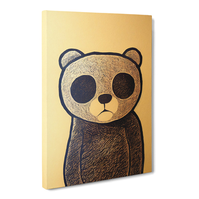 Teddy Bear Sgraffito - Wrapped Canvas, 76cm H x 50cm W x 3cm D