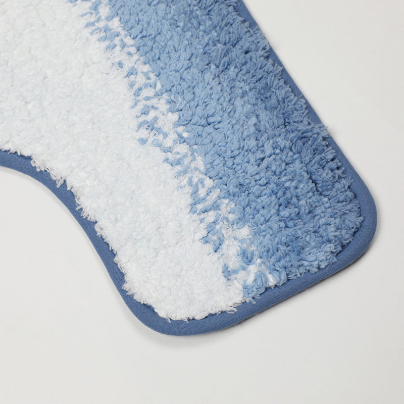 Rilla Microfiber / Microsuede Non-Slip Contour Mat, Blue