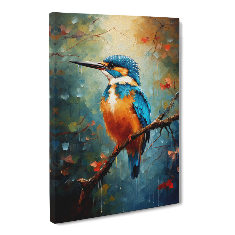 Kingfisher Impressionism No.2 - Wrapped Canvas, 50cm H x 35cm W x 3cm D