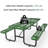 96" Expanded Metal Rectangular Picnic Table Set, Green