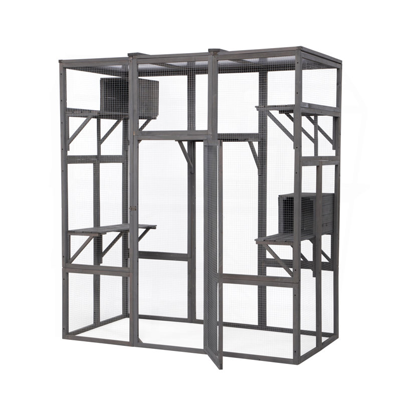 Très grande cage à chat - Gris