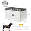 Armoire décorative, poste d'alimentation pour chien avec tiroir de rangement, armoire de rangement pour nourriture pour chien avec 2 bols surélevés amovibles