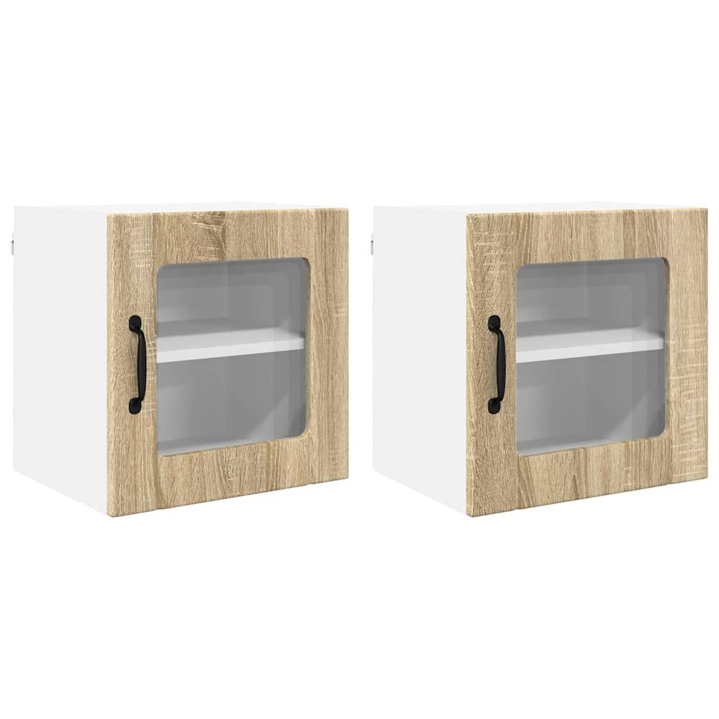 Vidaxl Kitchen Cabinet With Shelf 2 Pcs Concrete Grey 40 X 31 X 40 Cm
