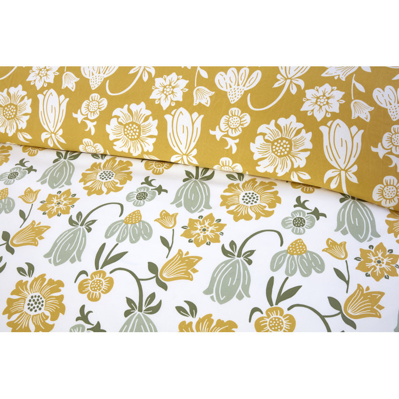 VICTORIAN BLOOM Polyester Floral Duvet Cover Set with Pillowcases Included, 3, Double, Green