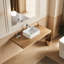 Lavabo vasque de salle de bain à surface solide en blanc mat