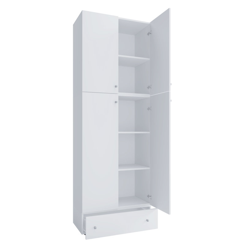Nolhan Manufactured Wood Wardrobe, White